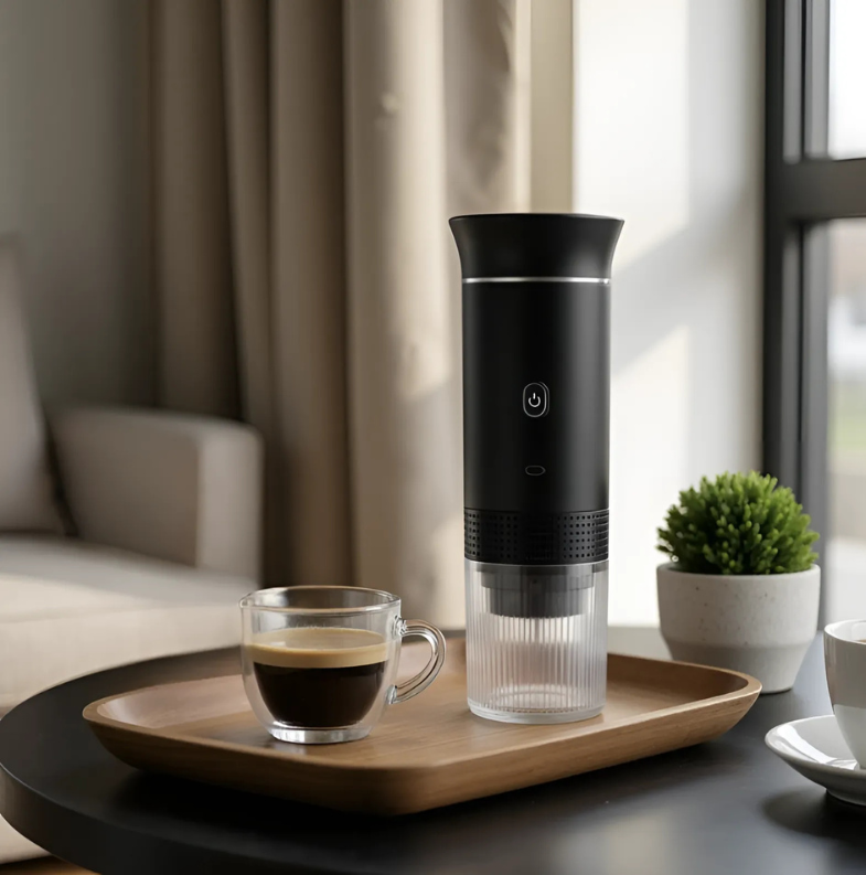 Máquina de café expreso portátil para cápsulas Nespresso, Dolce Gusto y café molido.